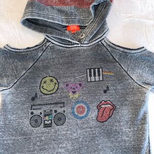 Butter Gray Hoodie with Red Accents